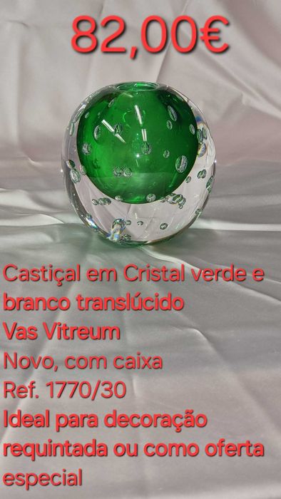 Castiçal em Cristal Vas Vitreum