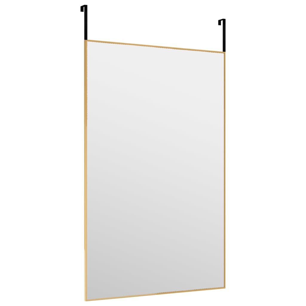 Vidaxl Lustro Na Drzwi, Złote, 50X80 Cm, Szkło I Aluminium
