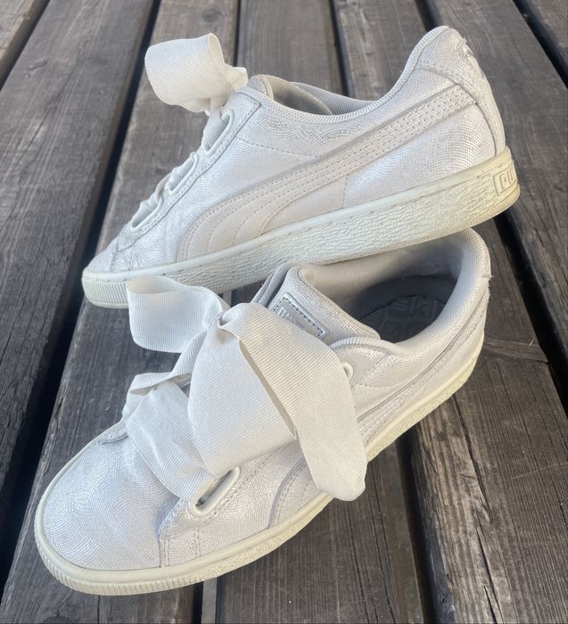 Sneakersy PUMA  Basket Heart trampki satynowa kokarda 39