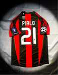 Unikalna Retro T-shirt Pirlo Milan Koszulka Nowa z Mętką Sezonu 08/09