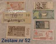 Banknoty zestaw nr 52 mix z świata 7 sztuk