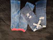 35. Spodnie jeans r. 74 i 80 2szt spodenki st.idealny
