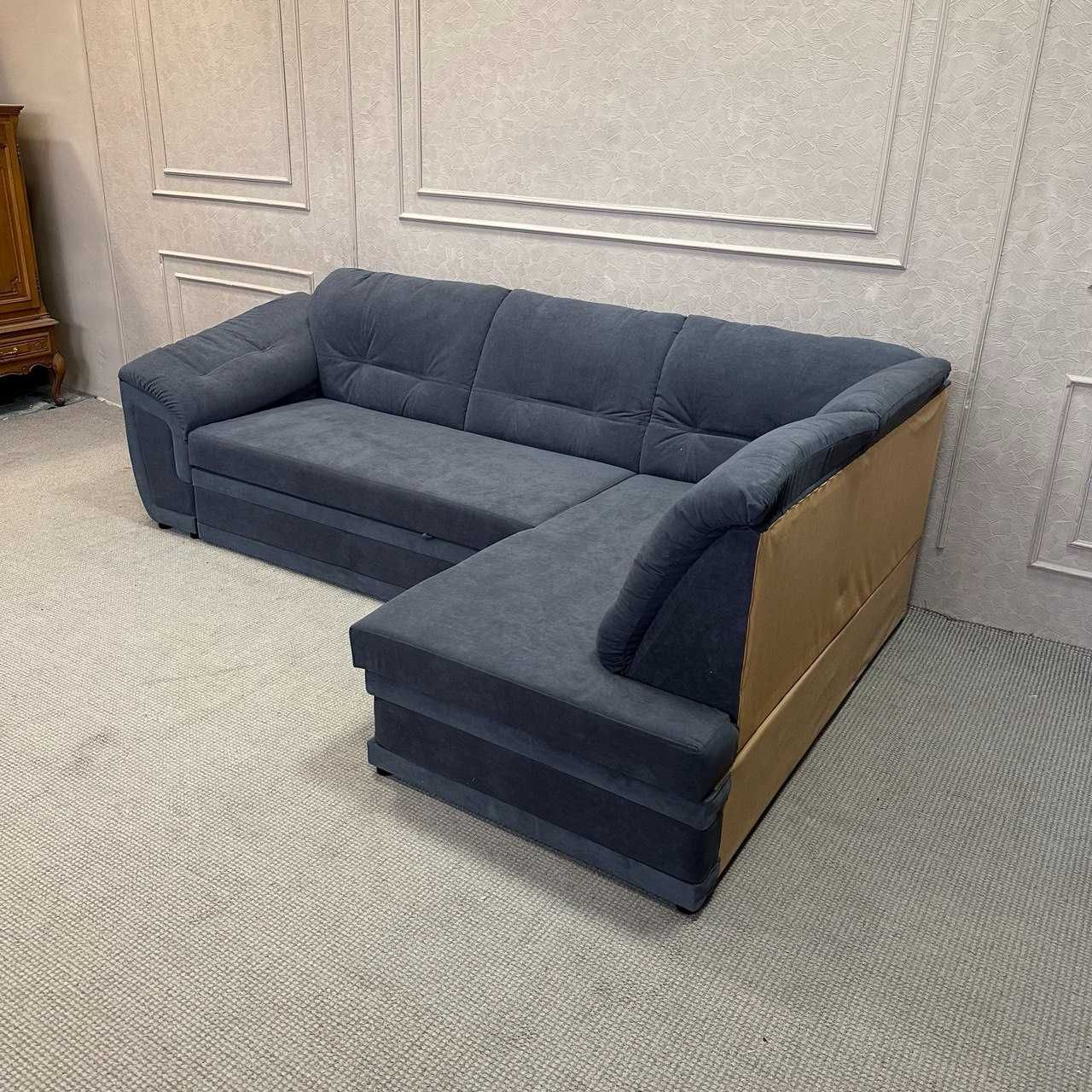 Кутовий розкладний диван антикіготь в тканині