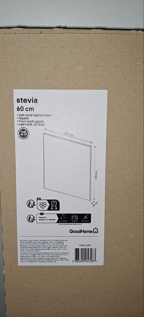 Front meblowy biały połysk 60cm Stevia. Castorama