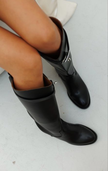 Жіночі чоботи, чоботи Hermes, високі чоботи, чоботи труби