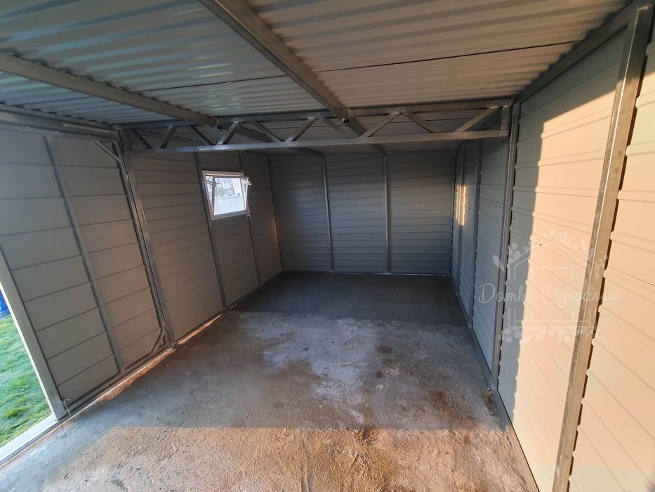 Domek Ogrodowy Schowek 4,5x3 brama dwuskrzydłowa okno  Antracyt ID539