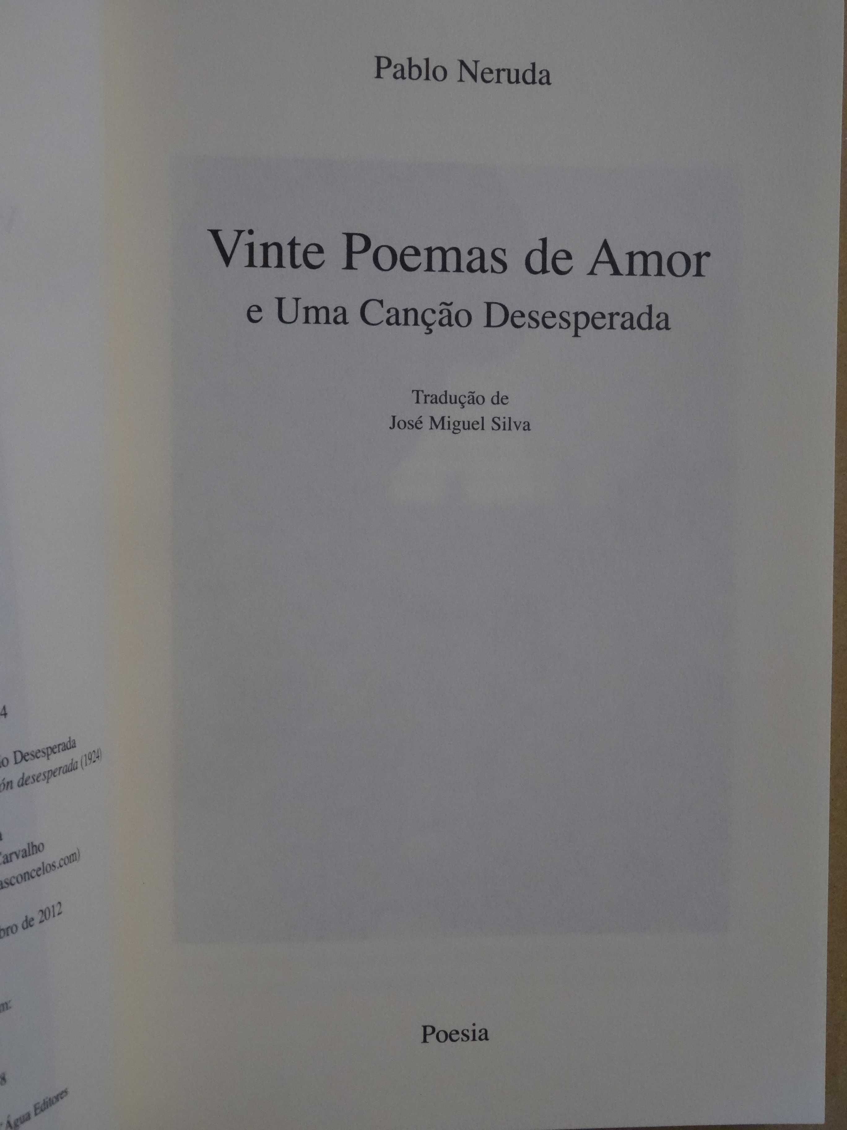 Vinte Poemas de Amor e Uma Canção Desesperada de Pablo Neruda