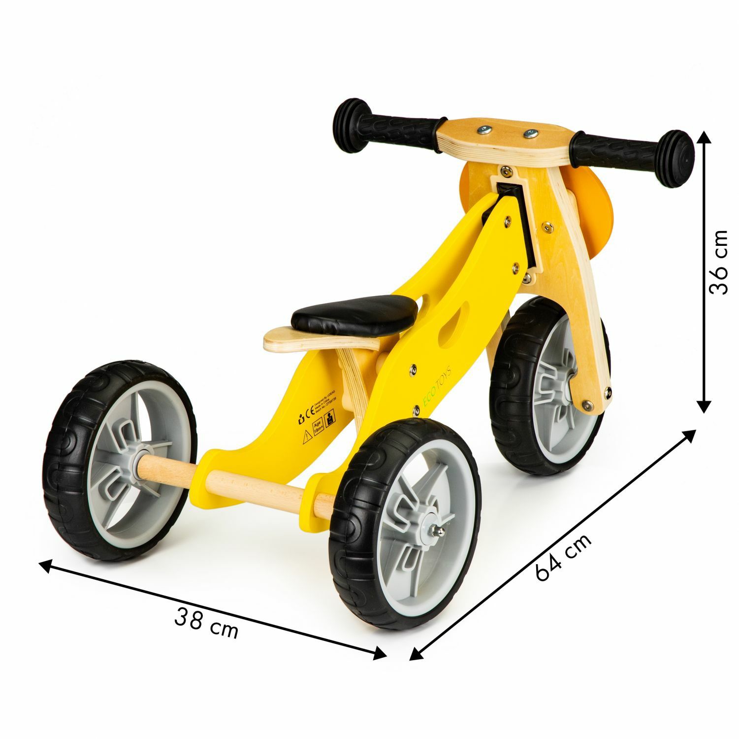 2w1 Rowerek biegowy Eco Toys dwukołowy trójkołowy 10m 12m 14m 16m 18m
