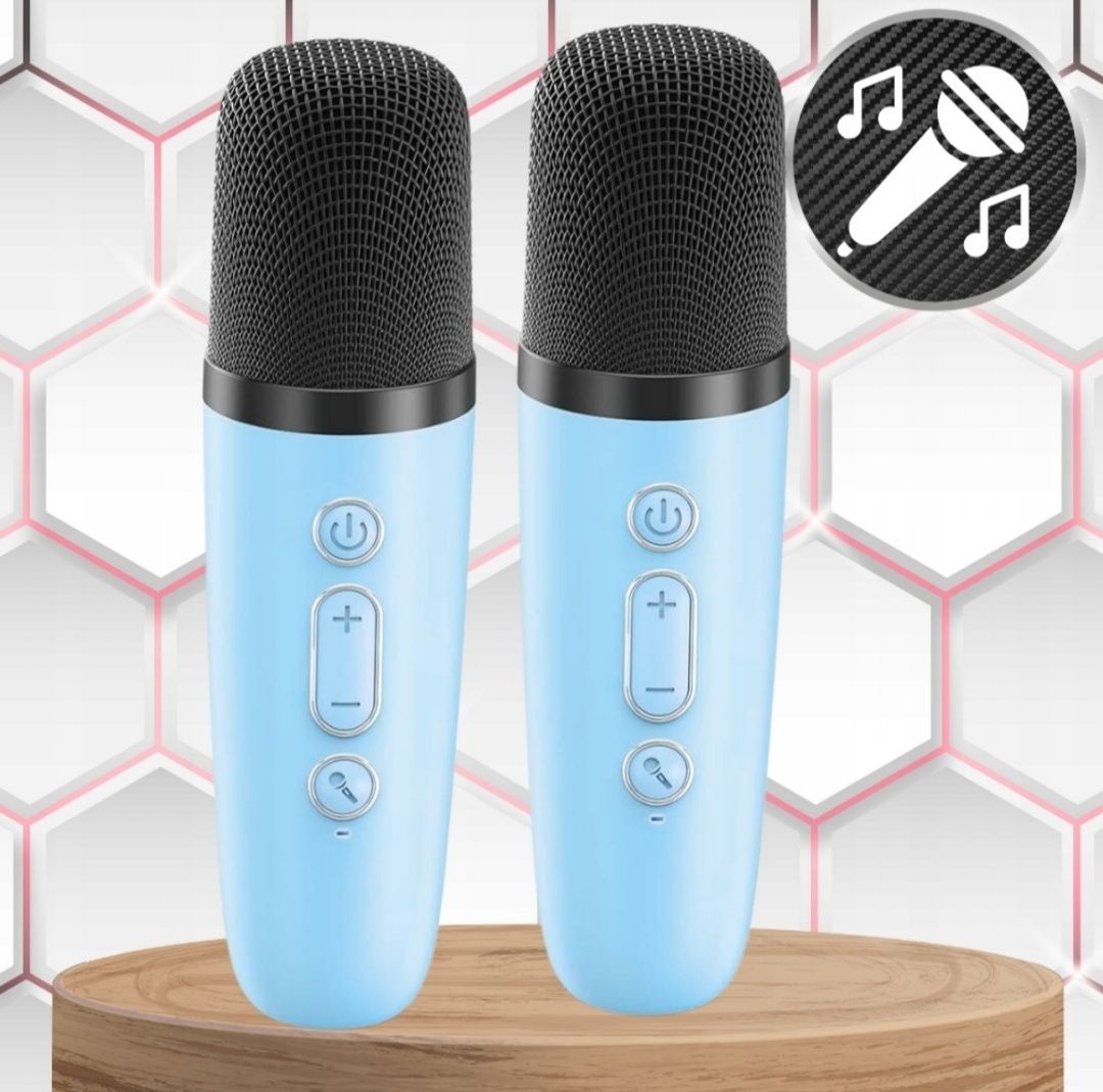 Zestaw karaoke 2 mikrofony + GŁOŚNIK bezprzewodowy Bluetooth super dzw