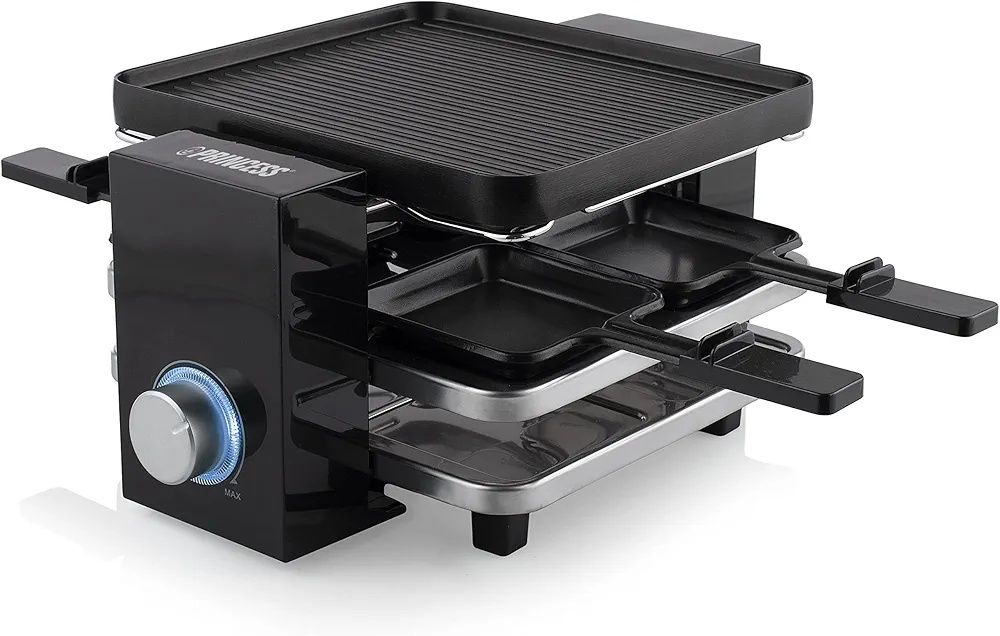 Grill elektryczny Princess piano raclette dla 4 osób 700w 4 patelnie