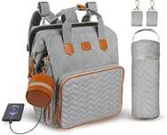 Mochila com porta chupeta e biberão, USB, Berço