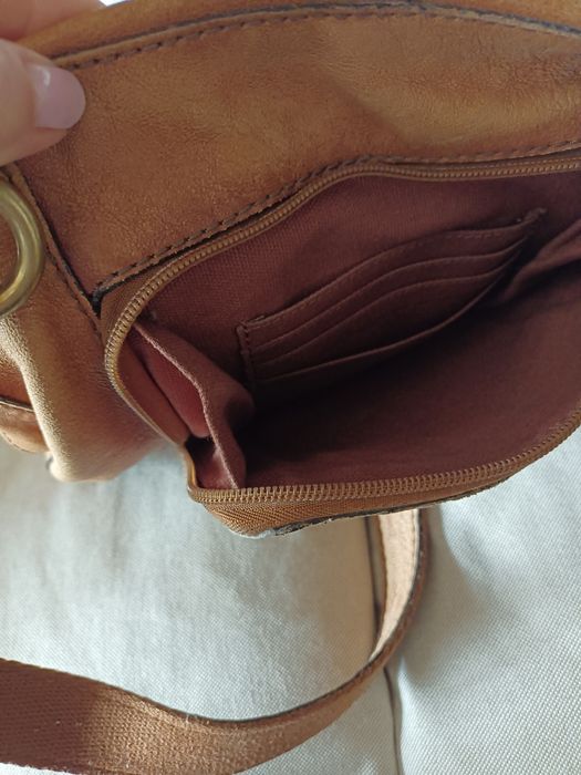 Fossil Listonoszka Crossbody Ruda Brązowa Koniakowa Camel Skóra
