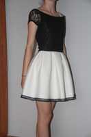 czarno-biała elegancka sukienka