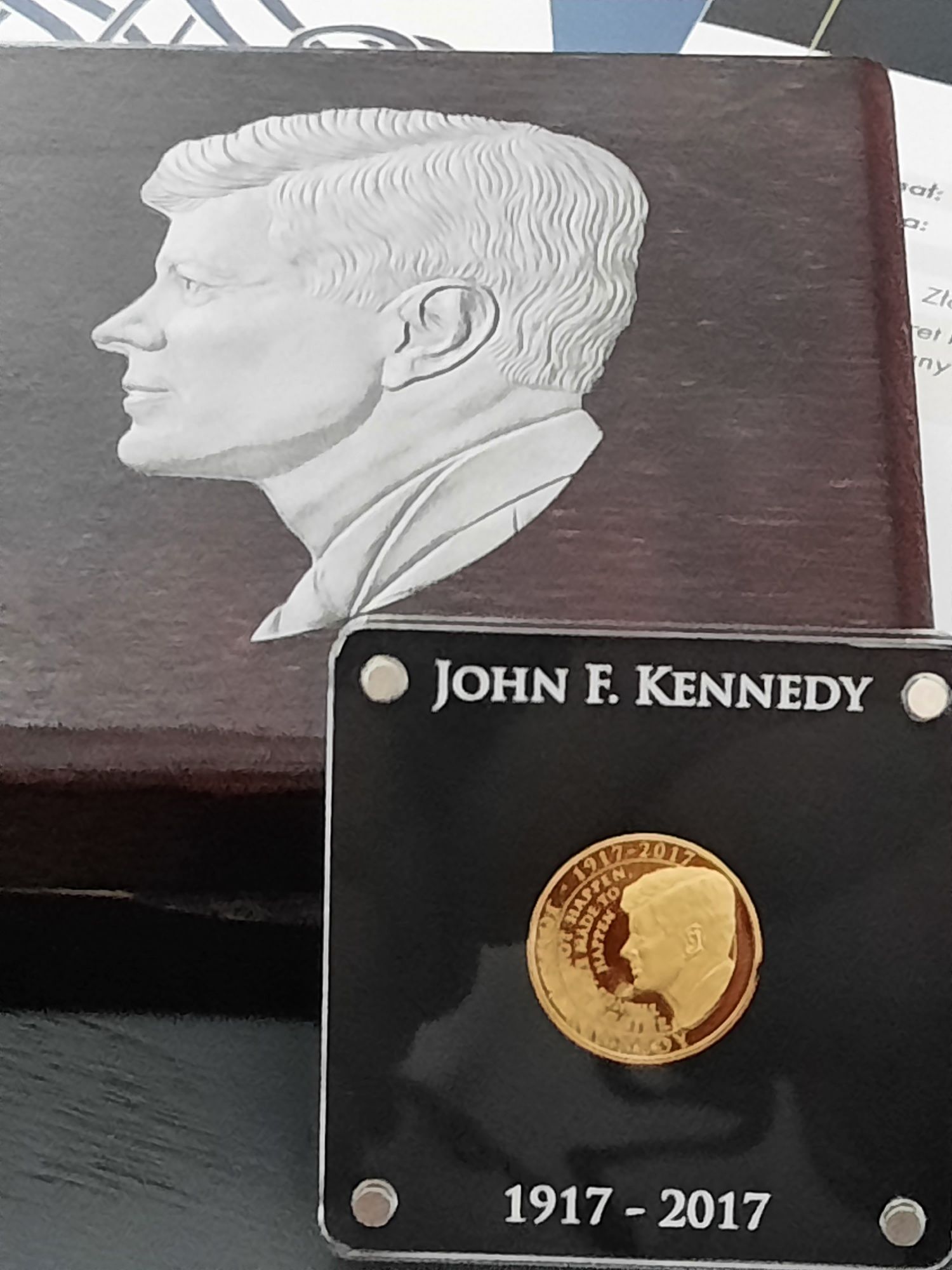 Kolekcjonerskie 5 dolarów J.F.KENNEDY 2017 ZŁOTO 999/1000 3.11 gram