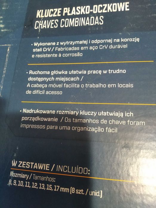 8x Klucze płasko-oczkowe niteo