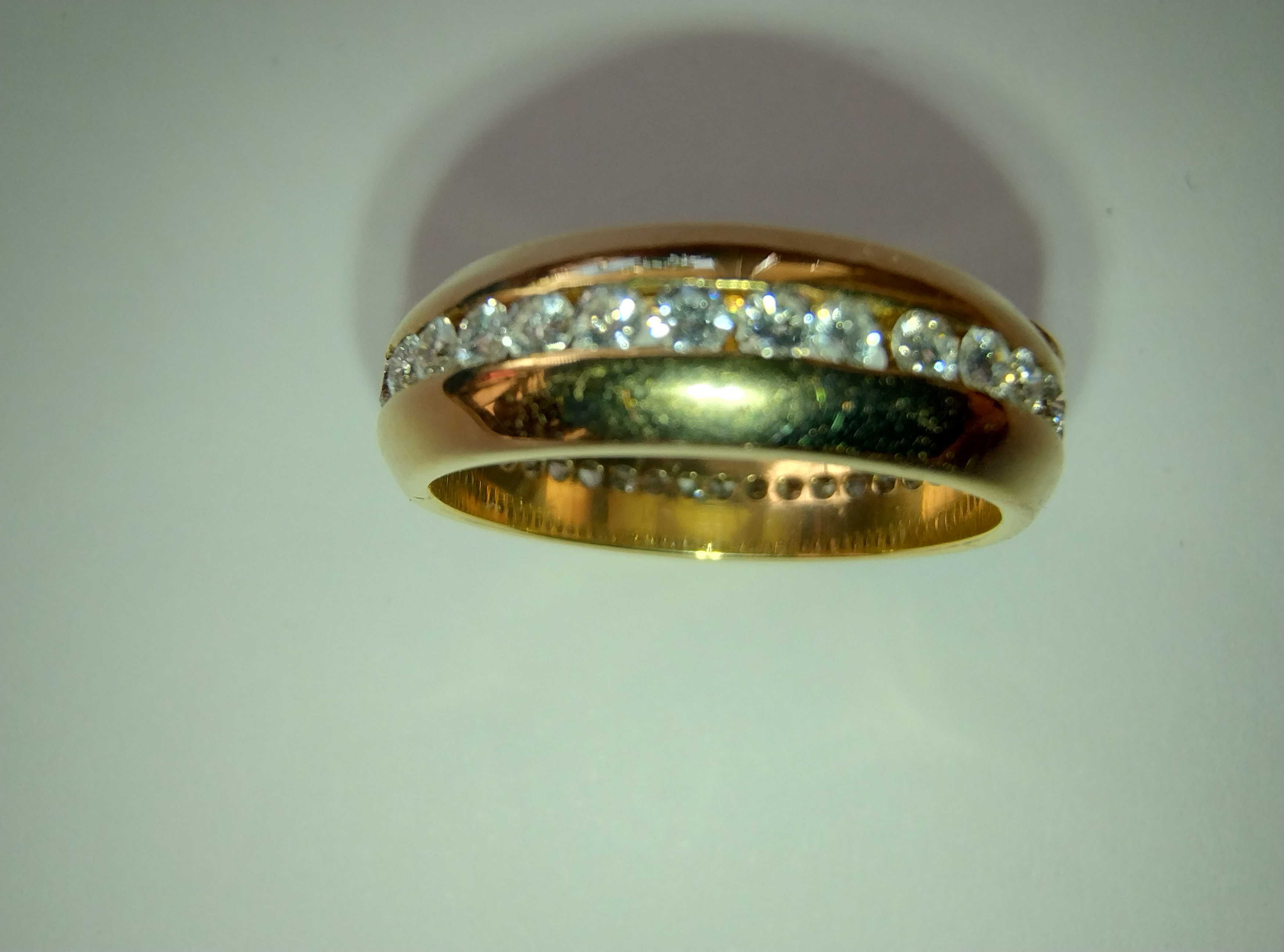 Złota obrączka 18k(750)  6,25gr z diamentami eternity full 1,30ct VS/F
