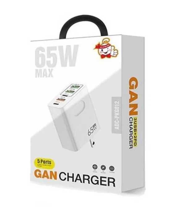 Ładowarka sieciowa 65W 3x USB, 2x USB-C QC3.0 + 2x CR2430