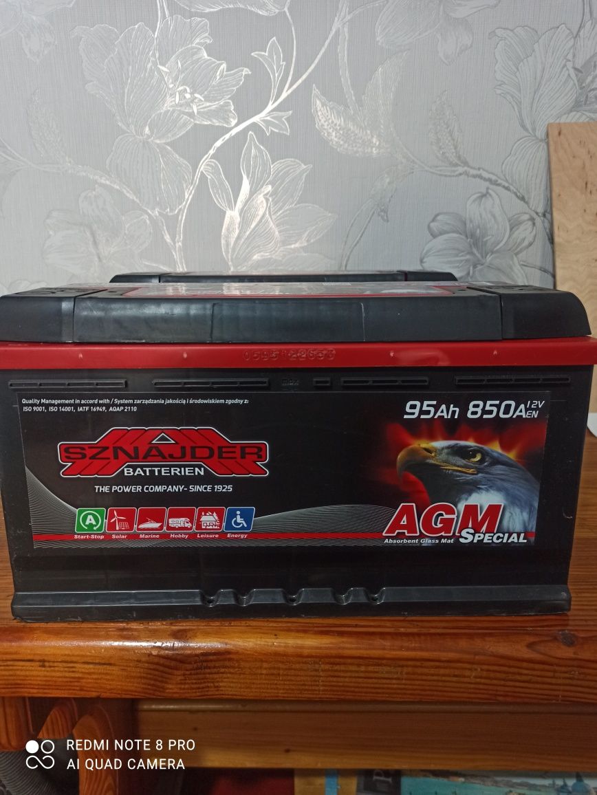 Аккумулятор АGM 95ah 850Aen !