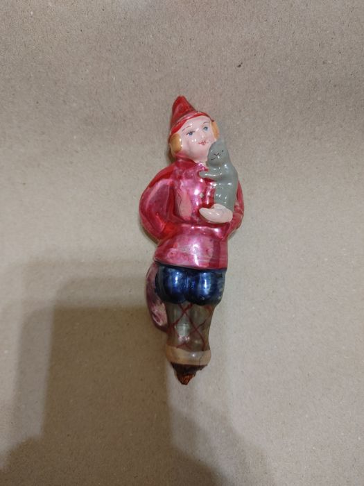 Елочная игрушка Балда с зайцем СССР