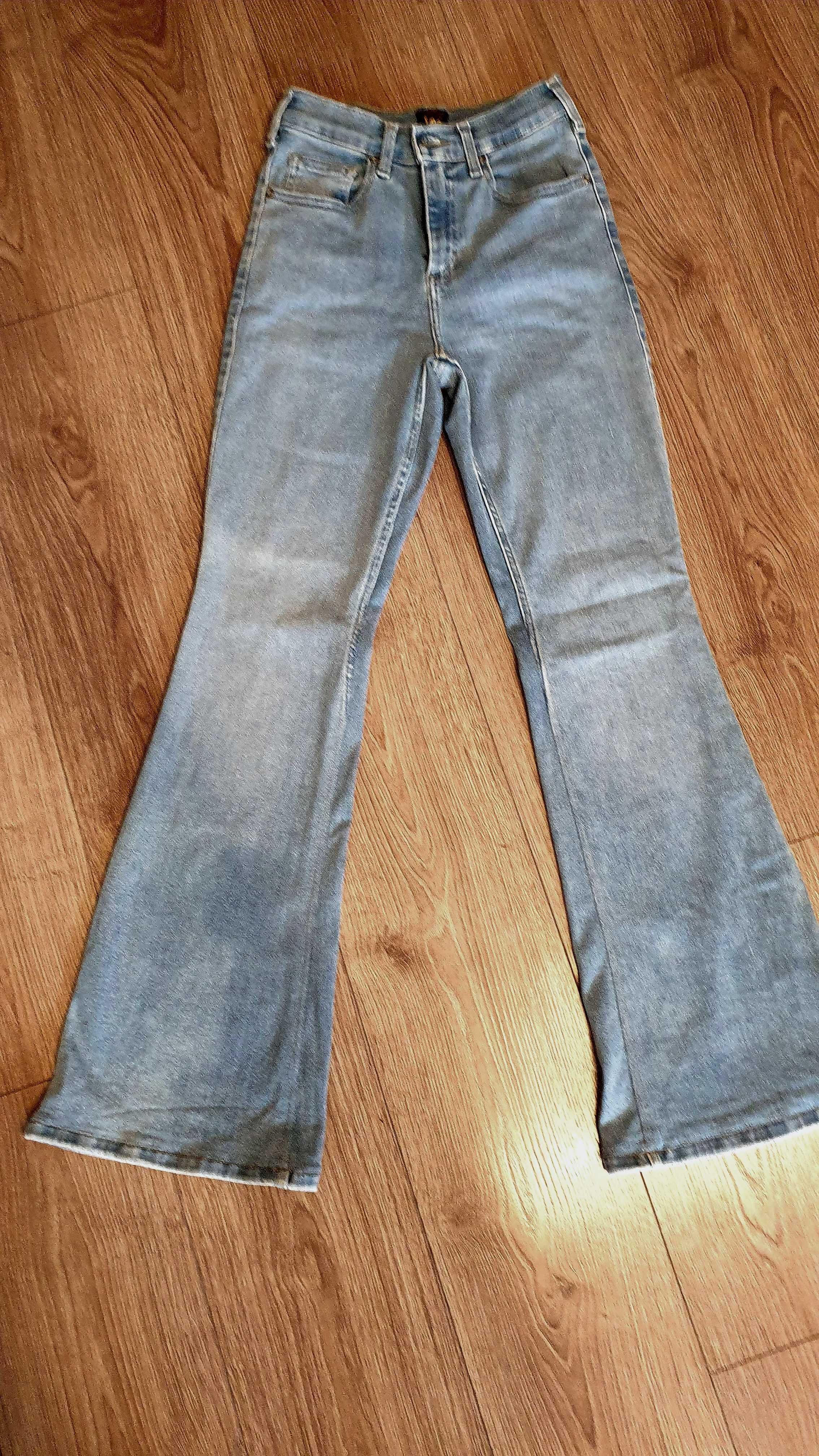 Spodnie damskie dżinsy jeansowe Lee FOREVERFIT Flare bootcut, jak nowe