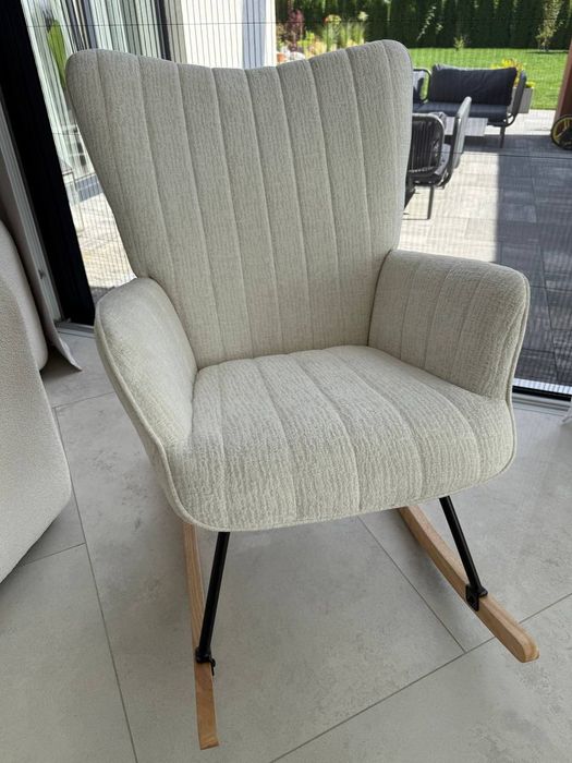 Fotel Bujany Jasny Beż Tkanina  Fw7 dostępny od ręki, dostawa