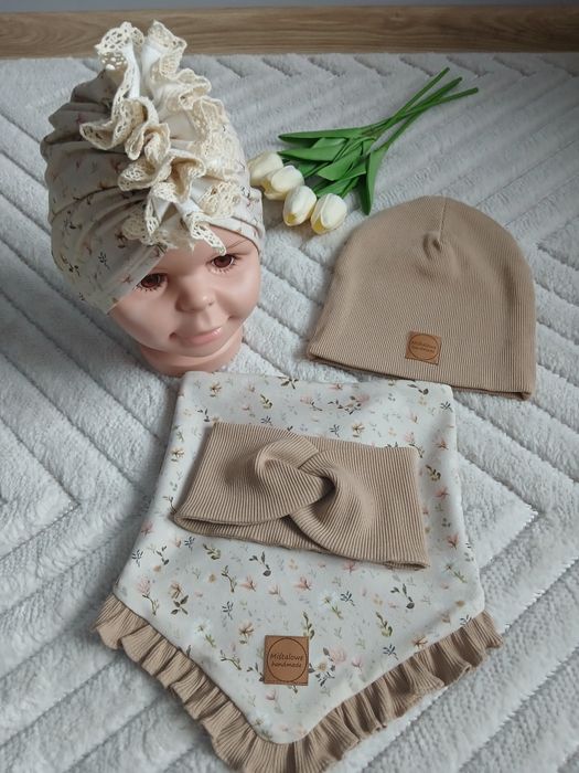 Czapka turban chusta i opaska handmade