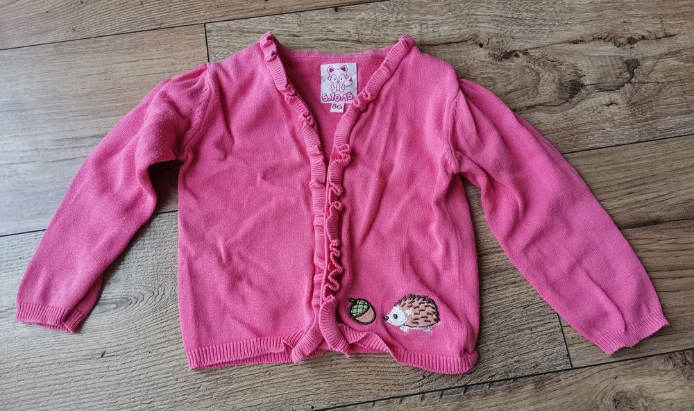Różowy sweterek dla dziecka rozmiar 86 firma 5 10 15
