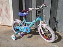 Bicicleta de criança.  Da princesa  frozan Menina