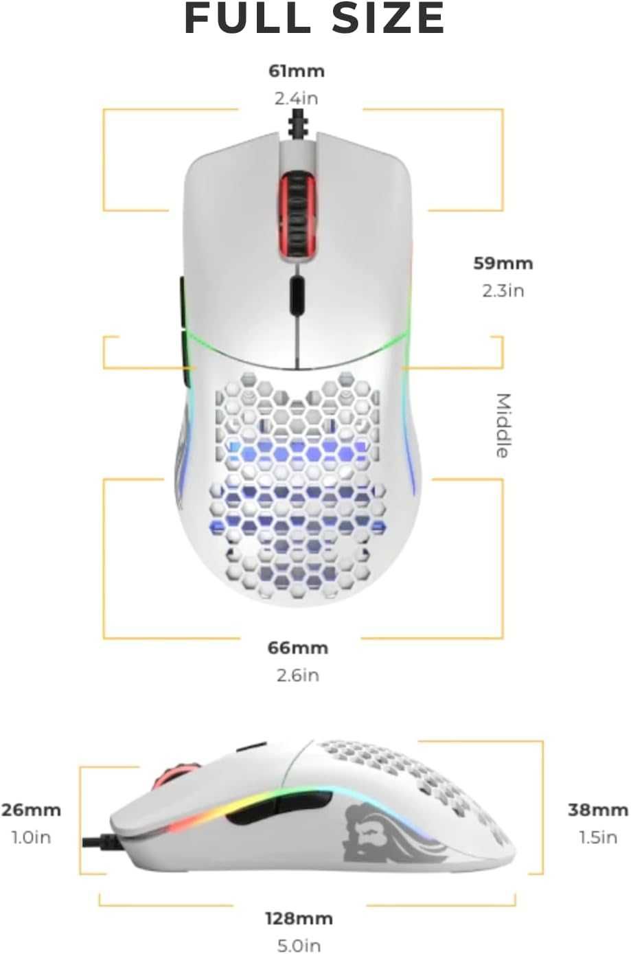 Rato Gaming Glorious Model O Branco (com fio)