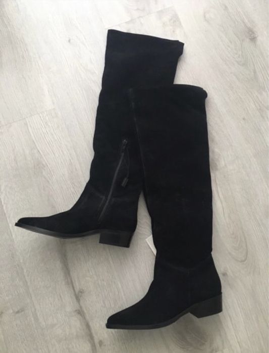 Kozaki czarne zamszowe skorzane kowbojki Reserved  nowe 36