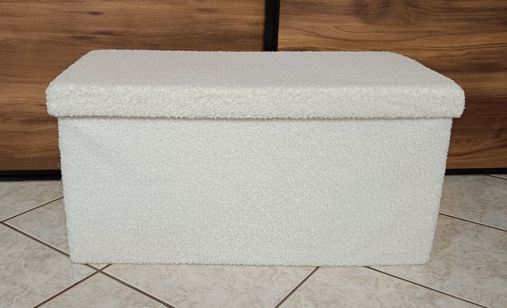 Pufa skladana baranek kremowa