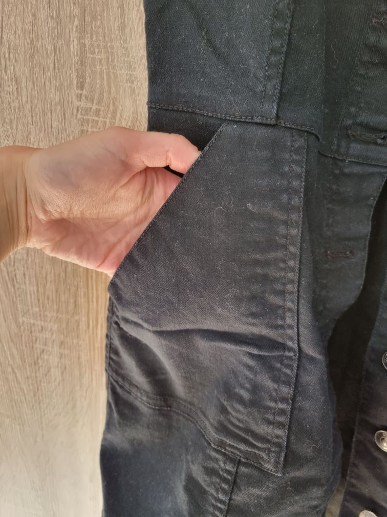 Sukienka jeans dżinsowa czarna guziki ogrodniczki h&m divided krotka