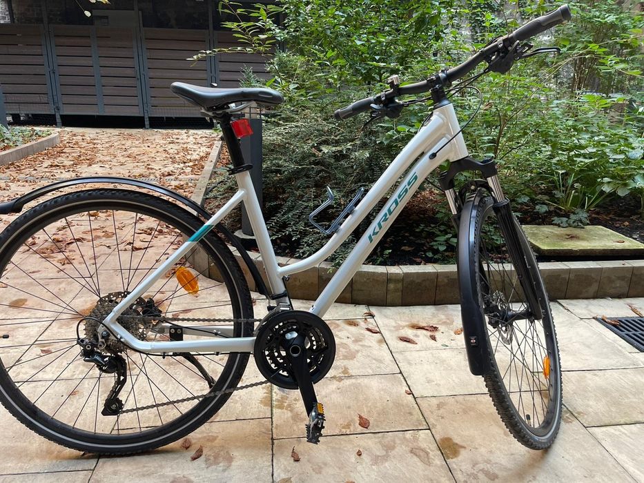 Rower crossowy 7.0 Kross Evado D 28 L biało–turkusowy (Deore)