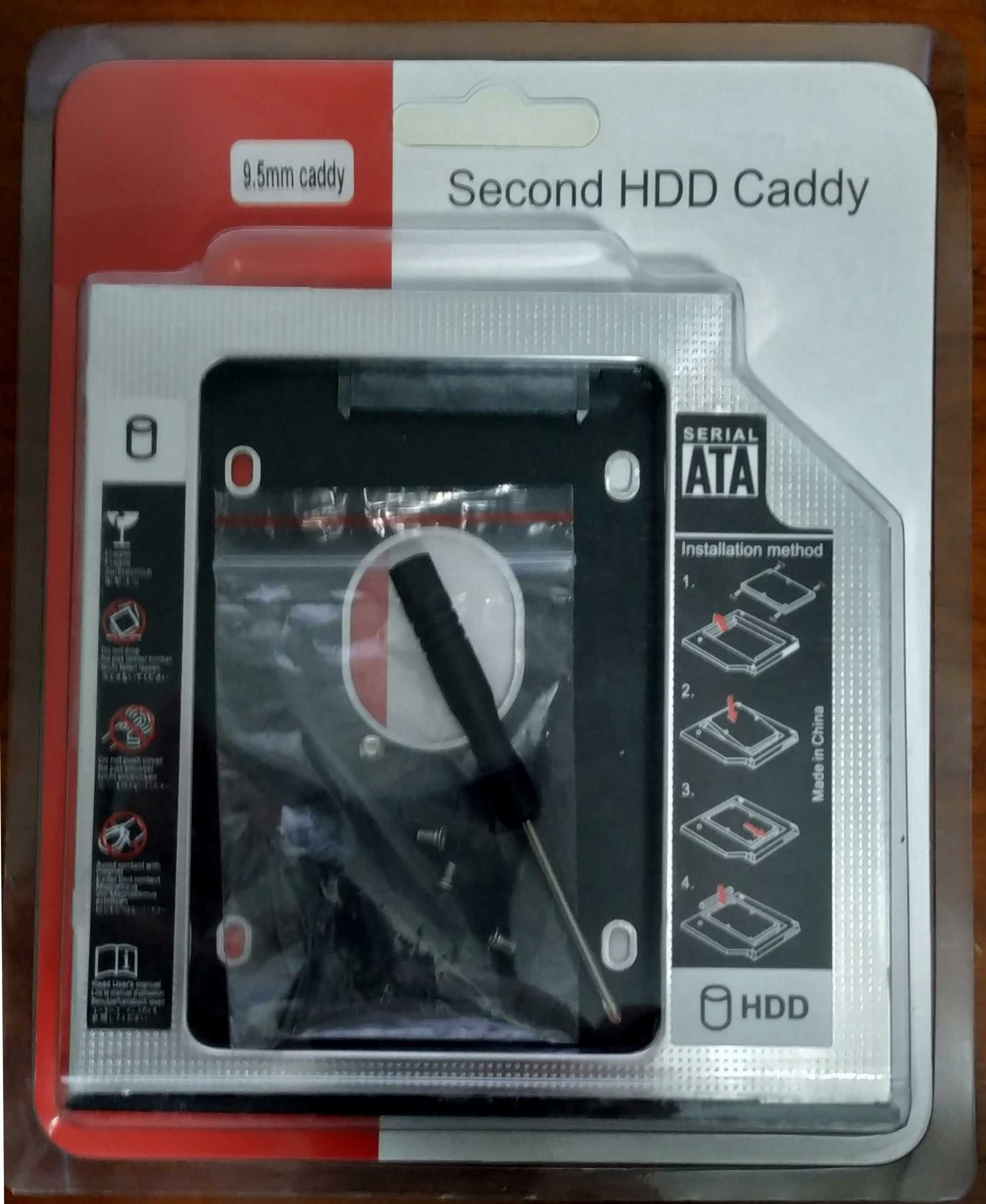 Caddy para disco SSD / SATA (Adapta a baía do DVD para levar um disco)