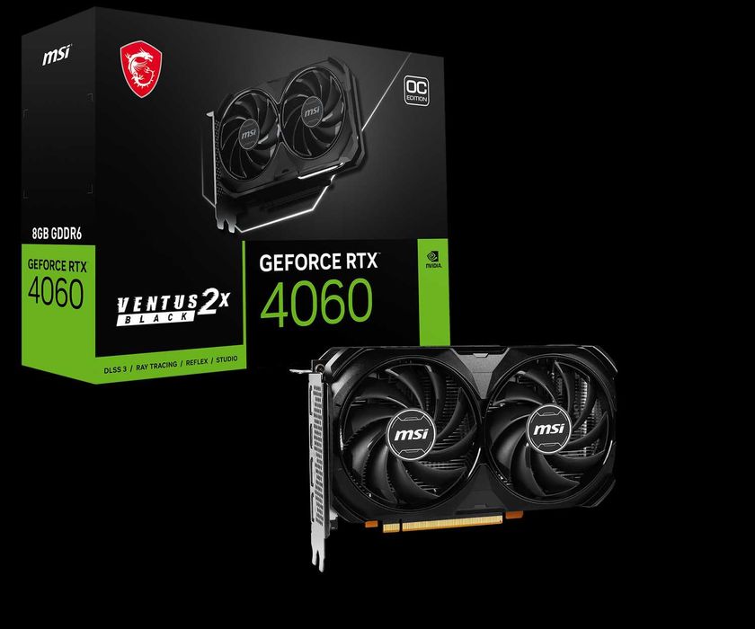 Відеокарта MSI GeForce RTX 4060 VENTUS 2X BLACK OC 8192MB