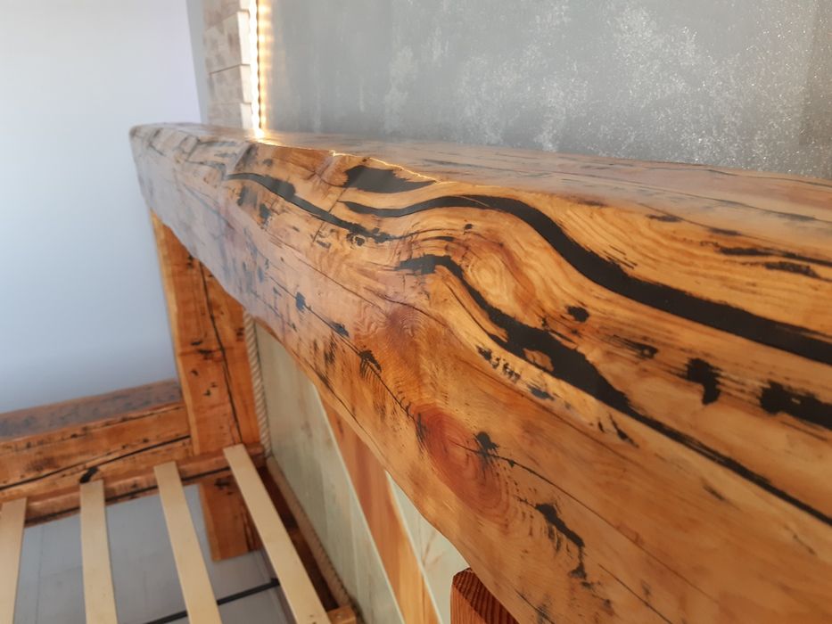 140 x 200, lozko z belek sosnowych, Solidne i ciężkie