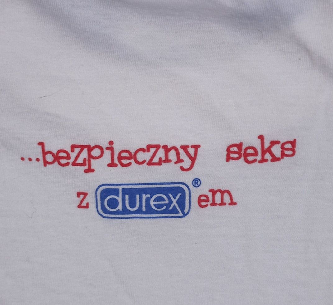 HIT koszulka DUREX Nowa! Unikat z wyrzutni Bezpieczny Seks BIAŁA