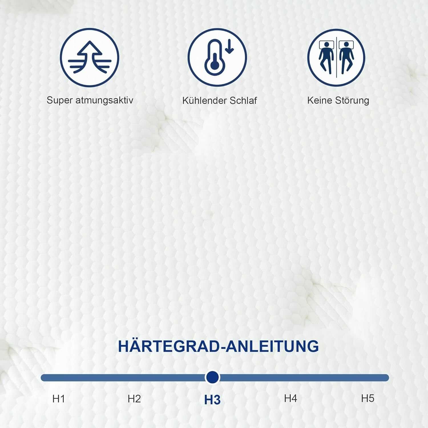 Materac Molblly 160 x 200 cm, 7 stref,  H3, Oeko-Tex, wysokość 20 cm