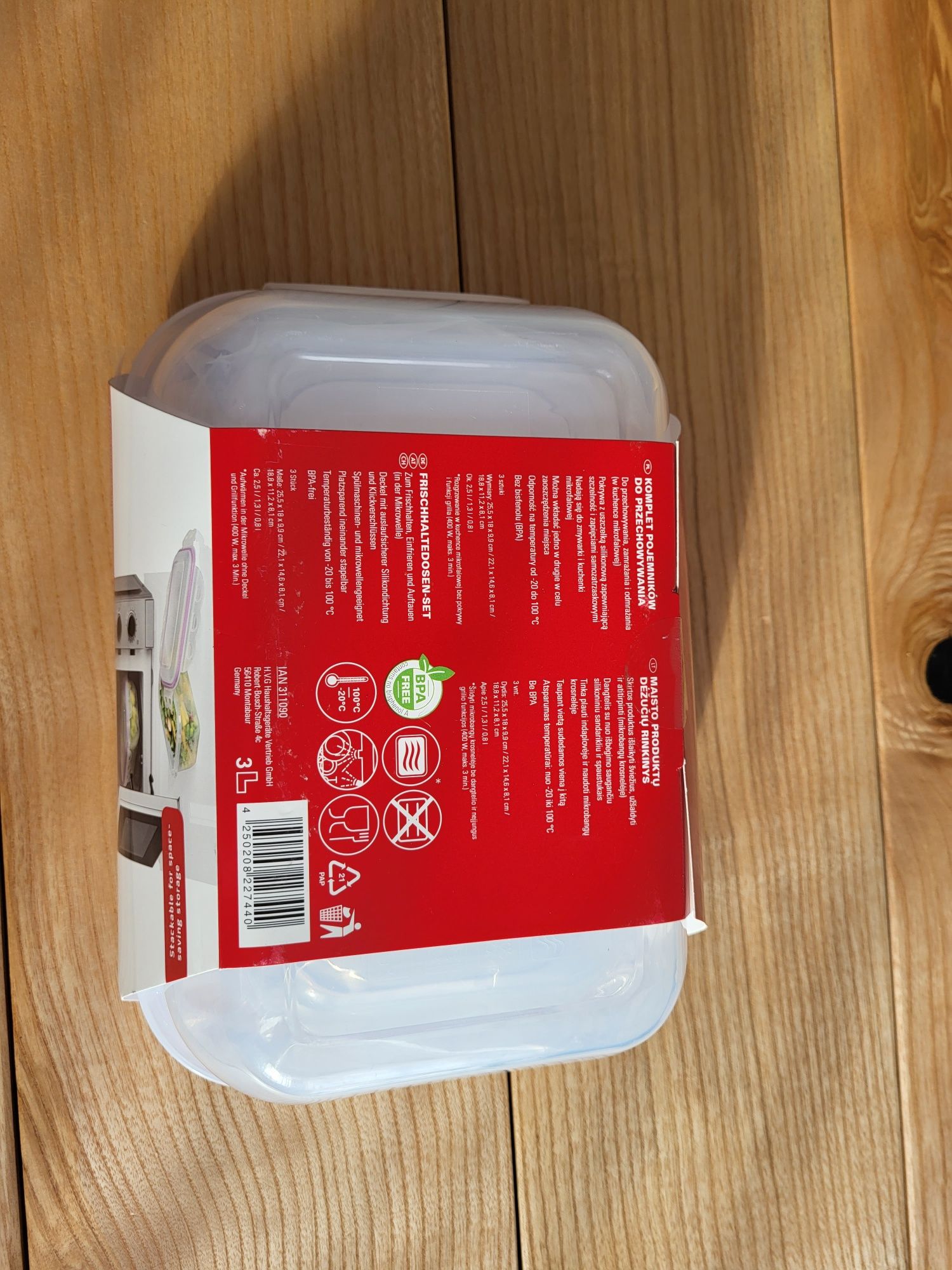 Komplet plastikowych pojemników lidl