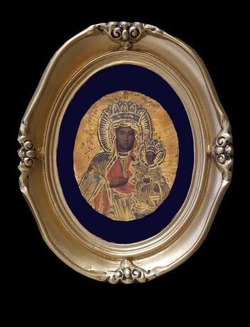 Obraz Matki Boskiej Częstochowskiej-tempera w oprawie