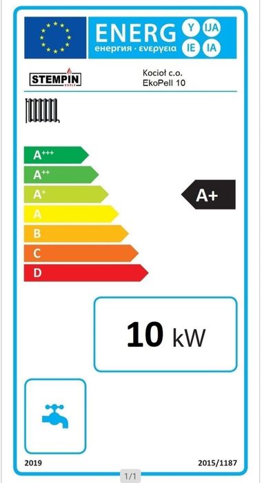 Kocioł piec C.O na pellet EkoPell z palnikiem KIPI 10kW  < 20 mg/m³