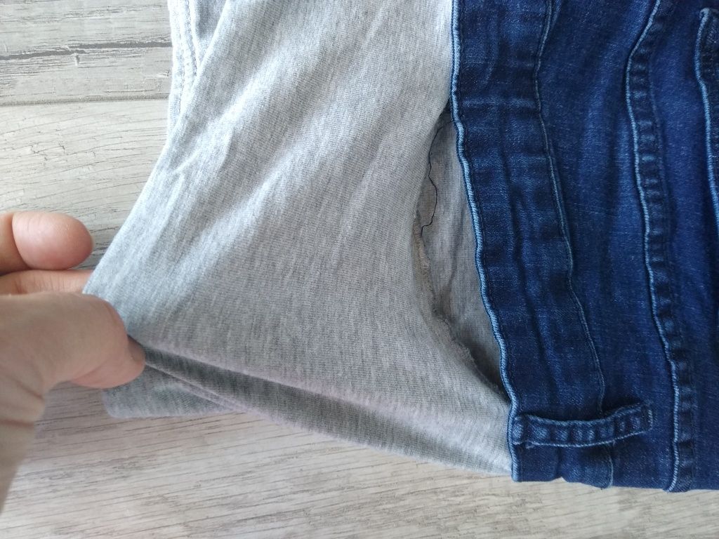 Spodnie ciążowe, miękki jeans r.42
