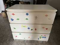 Comoda branca de 3 gavetas (MALM do Ikea)