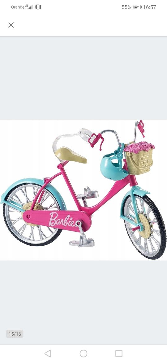 Rower dla lalek barbie - Mattel