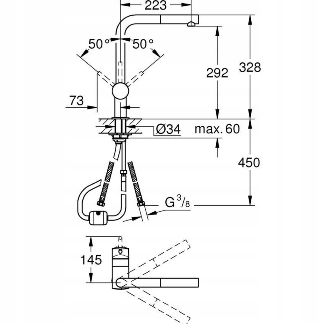 Bateria kuchenna Grohe Minta 32168DC0