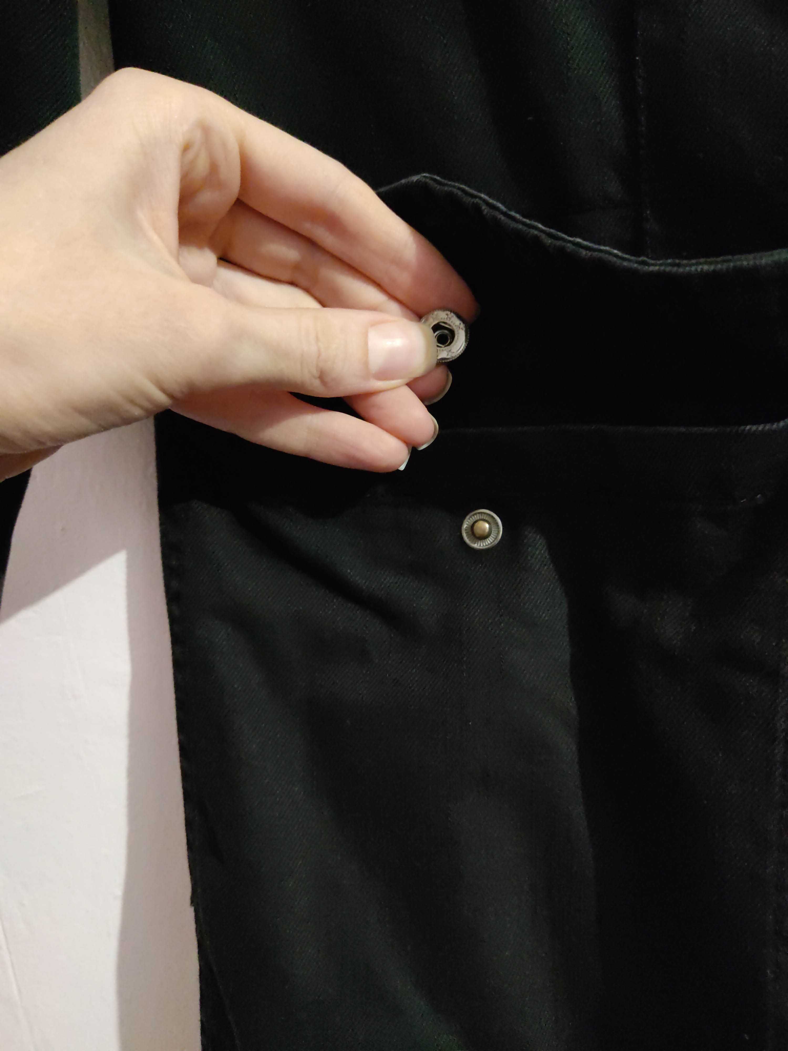Джинсова жіноча куртка Чорне пальто куртка піджак тепла сорочка