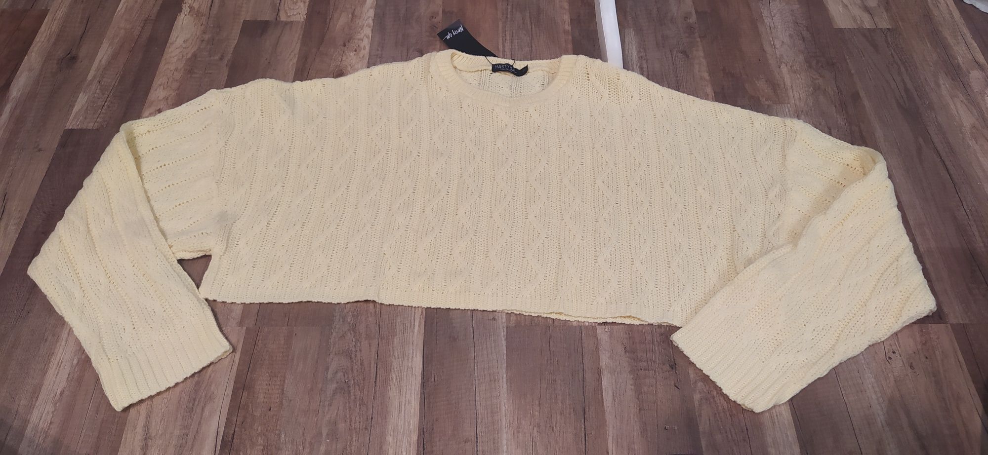 Oversize sweter nowy sweterek dziergany ażurowy oversizowy