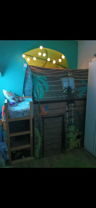 Cama ikea+colchao+tenda