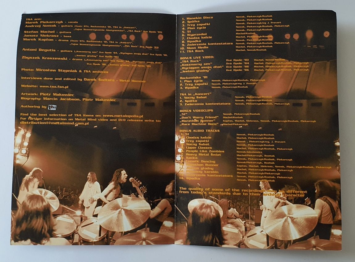 Dvd - Tsa Live - koncert z 1982 + dodatki