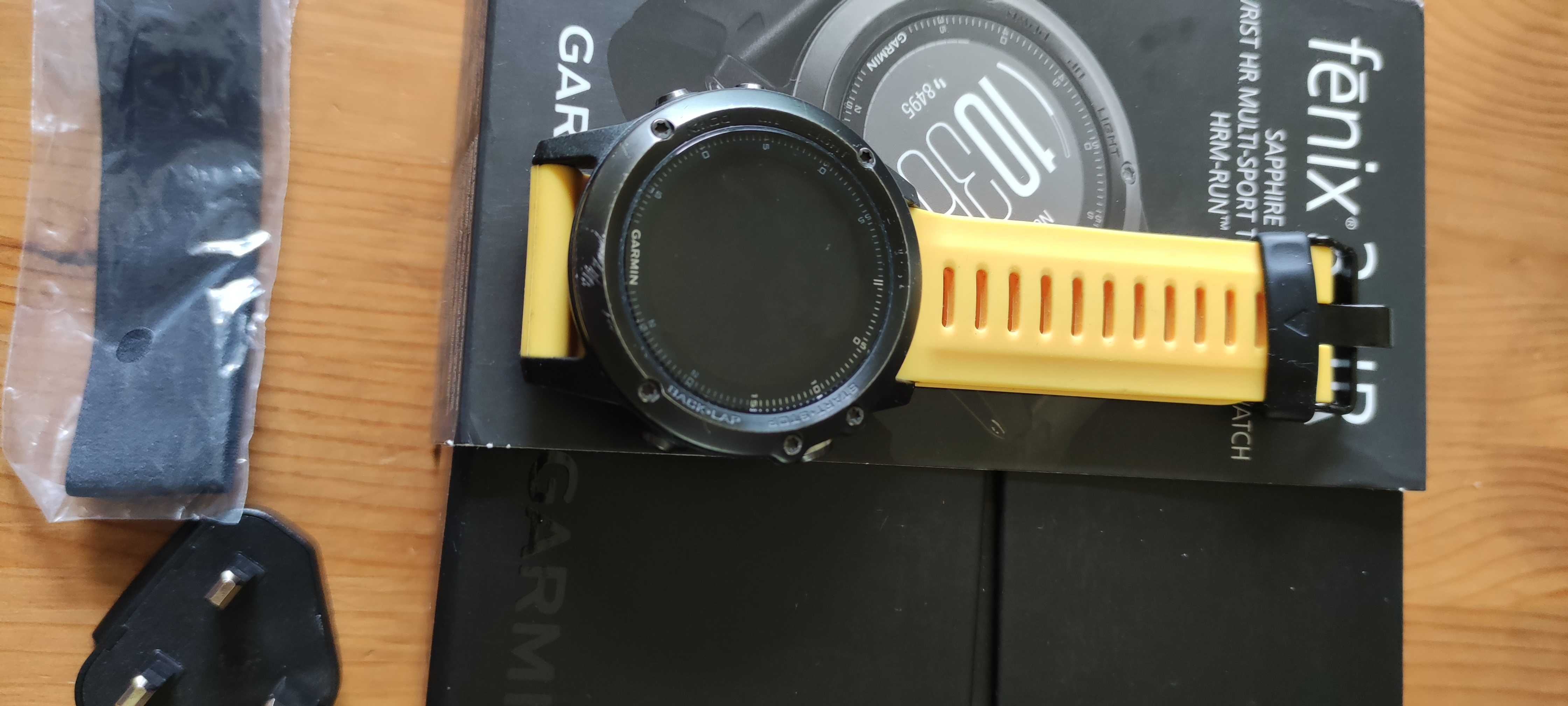 Garmin Fenix 3 HR Sapphire + dodatki m.in. pas HR Garmin